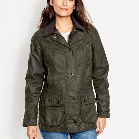 Barbour Classic Beadnell Wax Jacket US2 UK6 Olive - Picture 10 of 13
